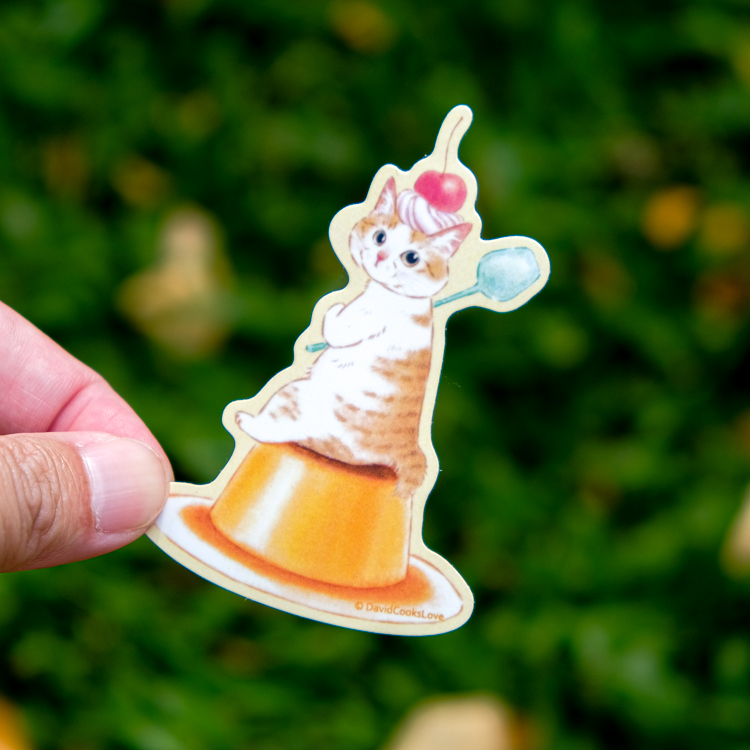 補補貓‧大衛煮愛｜防水貼紙Ｍ｜小布丁