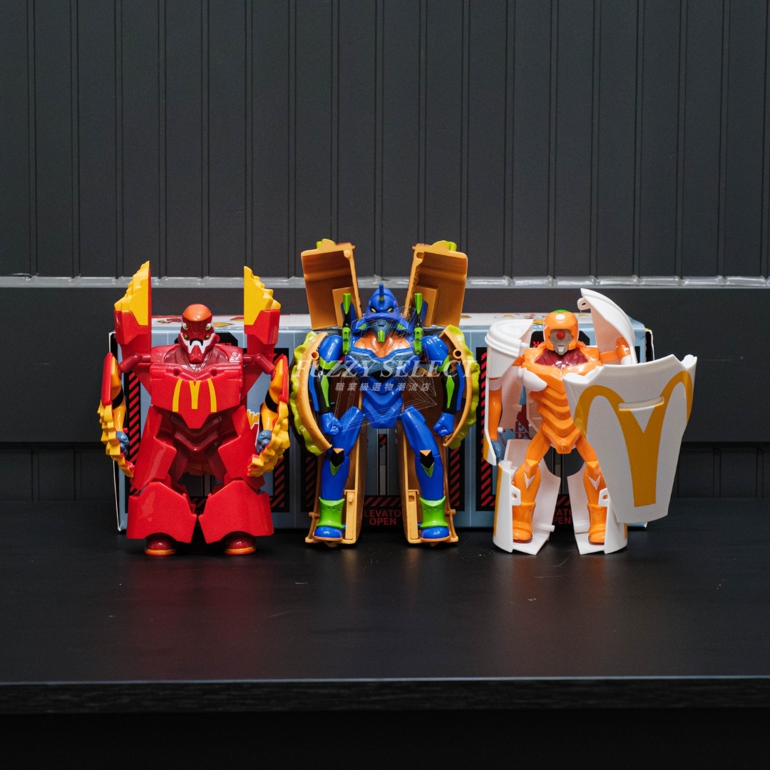 【逢甲 FUZZY】麥當勞 x 新世紀福音戰士 日本限定 聯名限定 零號機 初號機 貳號機 變形 公仔 套組 一套三入