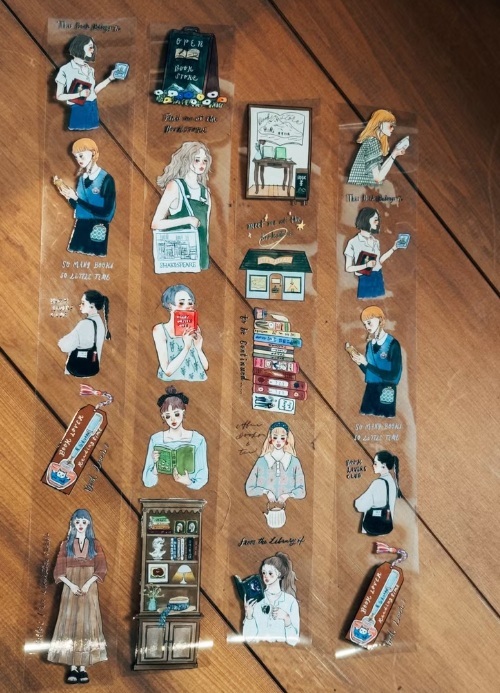 甜蜜生活．書店女子 4cm亮面PET膠帶 <整捲/分裝>