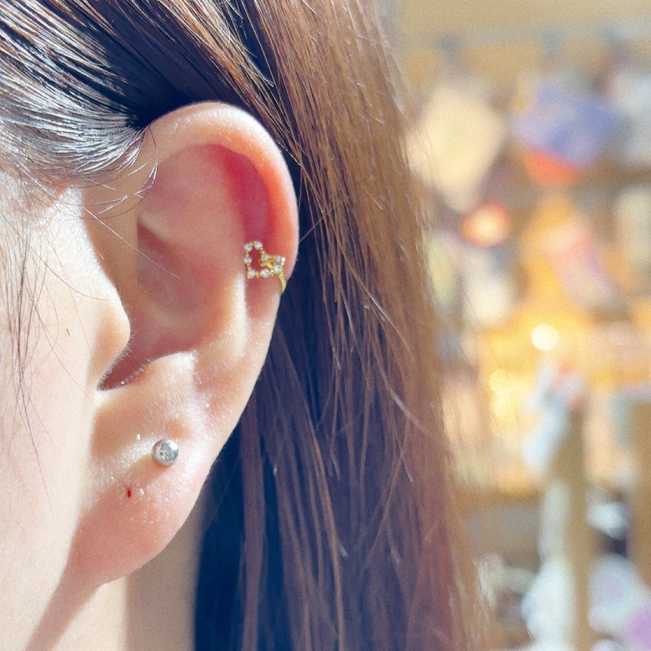 心形閃石耳骨夾