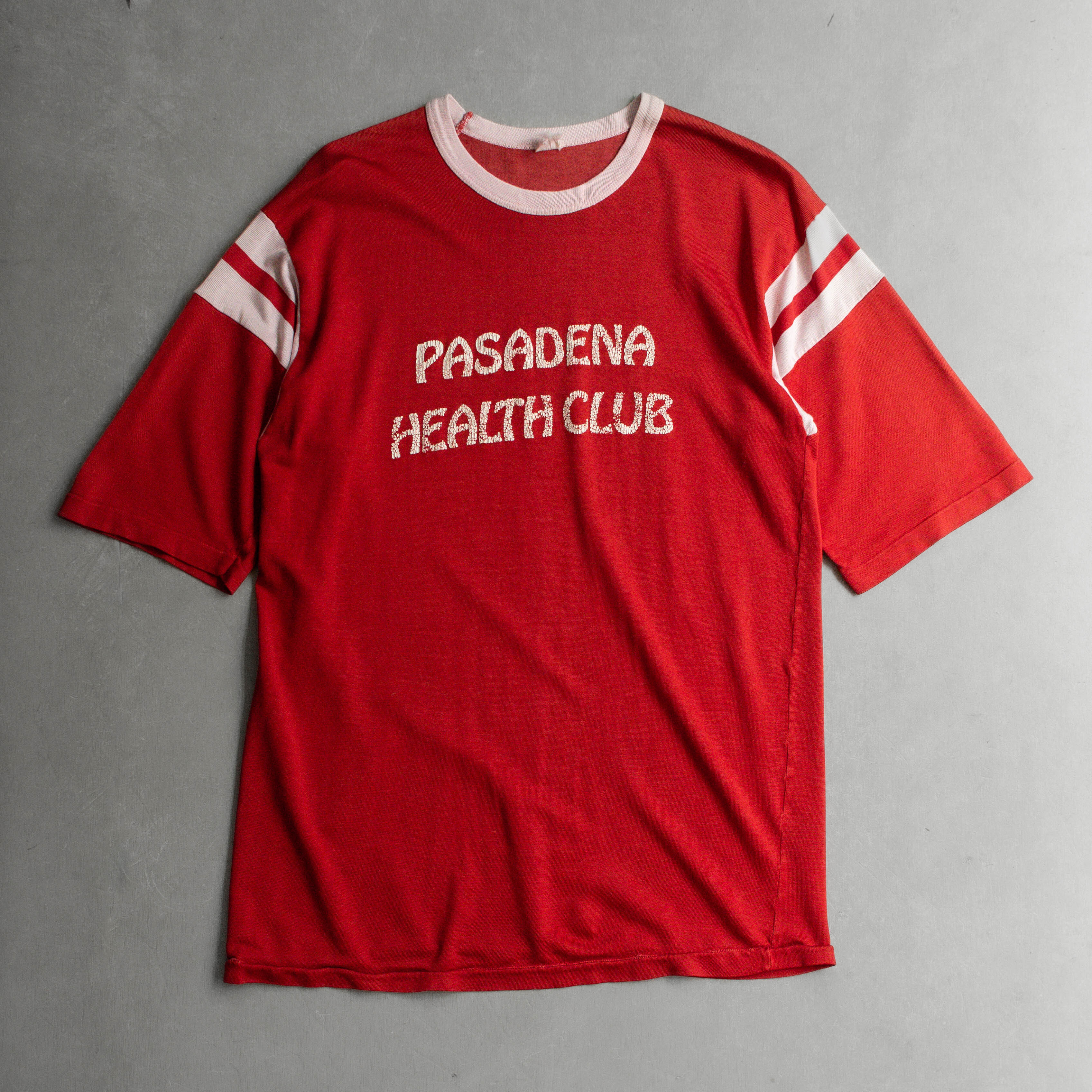 70S VELVA SHEEN RAYON ATHLETIC TEE 美國製 紅色 嫘縈 運動 短袖 T恤