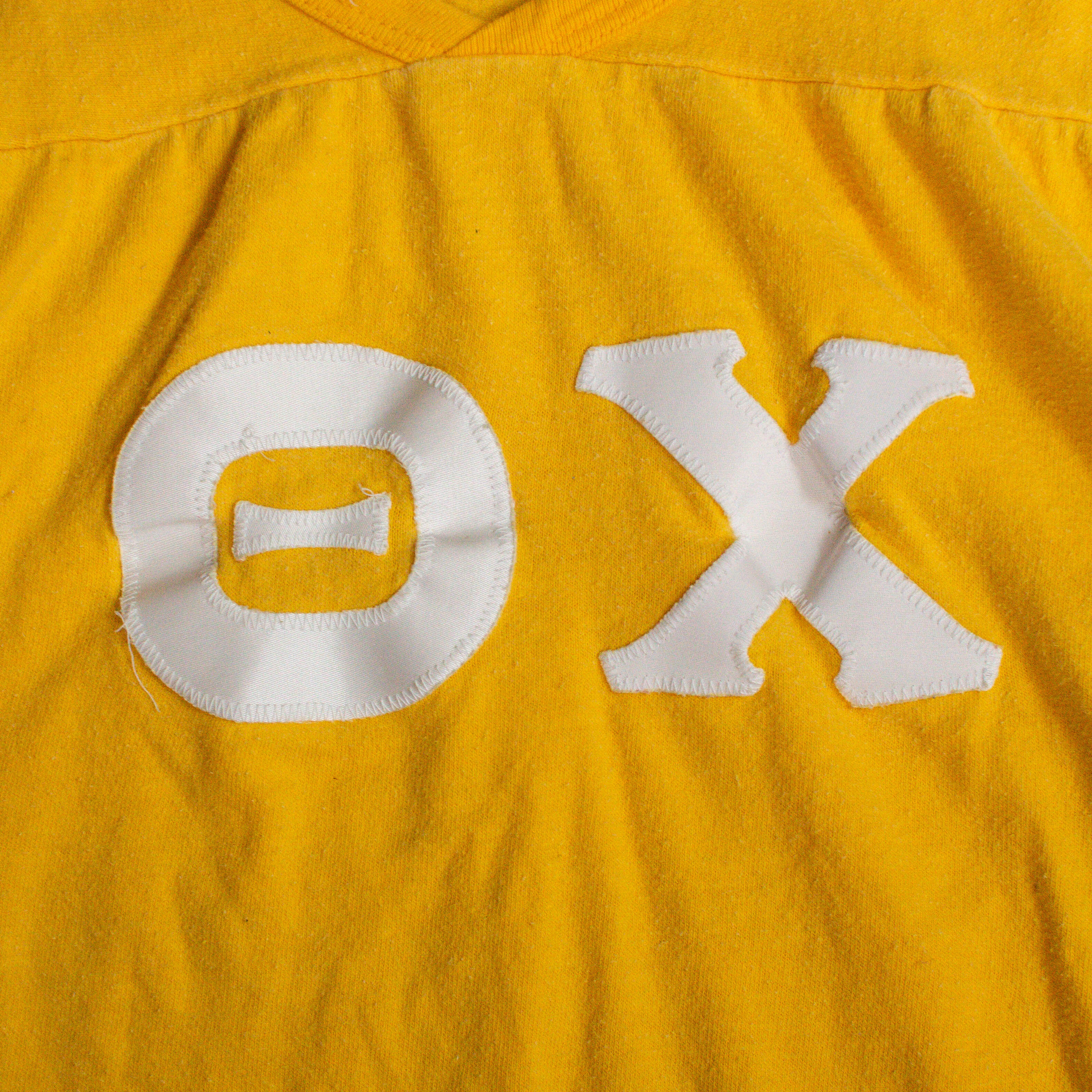 70-80S VINTAGE ATHLETIC TEE 美國製 黃色 滾邊 兄弟會 運動 短袖 T恤