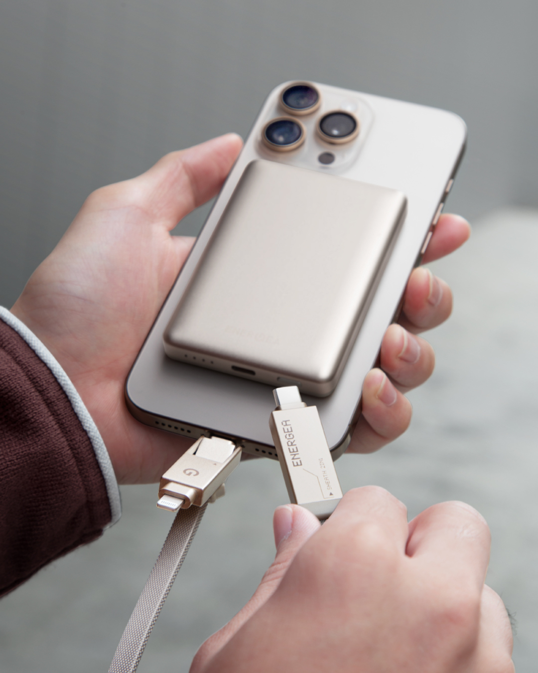 ENERGEA Sheath 2-in-1  C TO C + Lightning 3A PD60W MFI 認證快充傳輸線