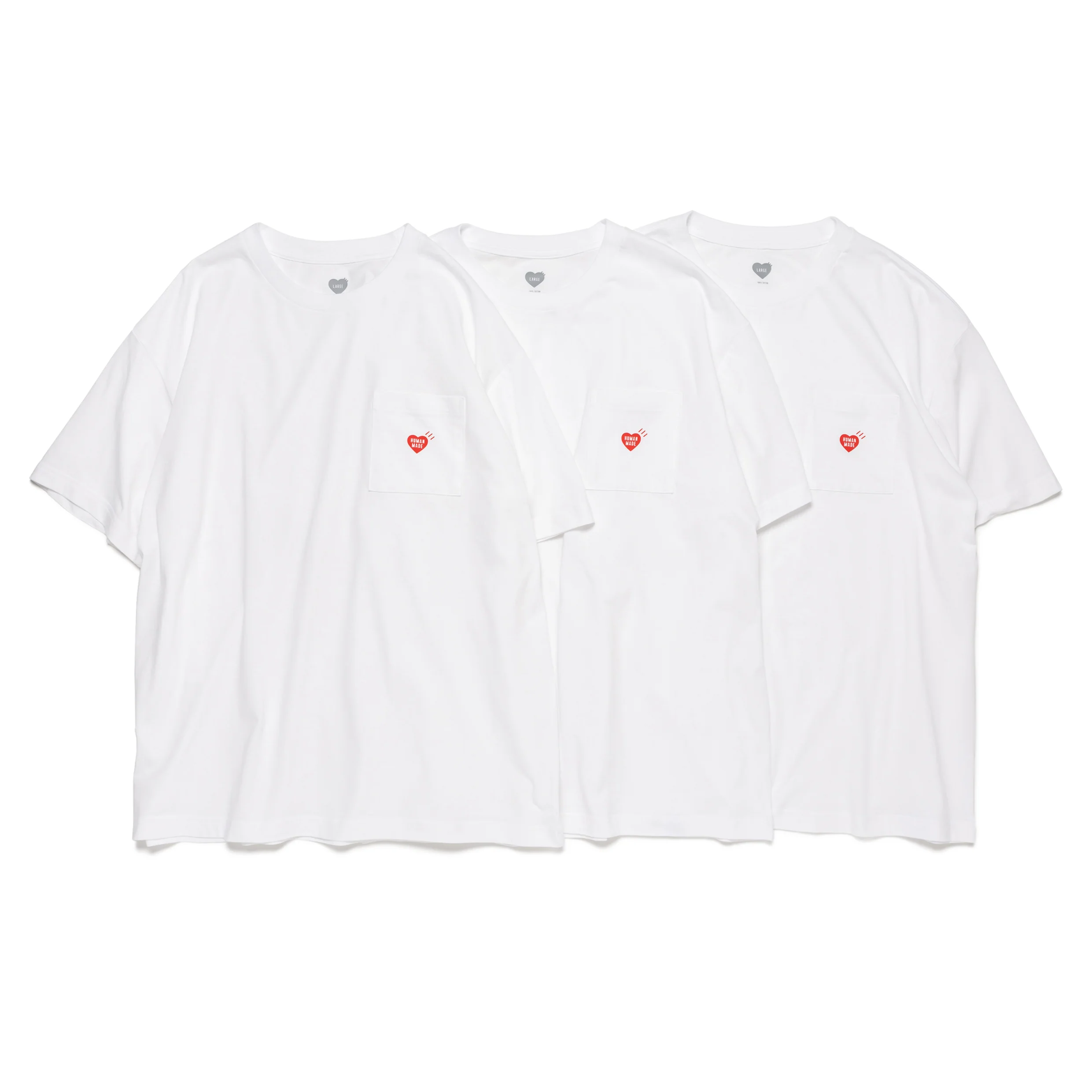 新款！HUMAN MADE 3-PACK POCKET T-SHIRT SET (4 Colours)