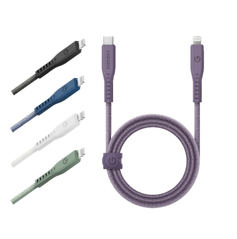ENERGEA Flow USB-C to Lightning 3A PD60W 1.5m 麻紡布料快充傳輸線