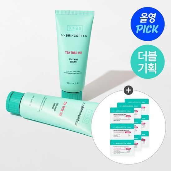 《Olive Young連線》BRINGGREEN Tea Tree Cica Soothing Cream 100mL 1+1