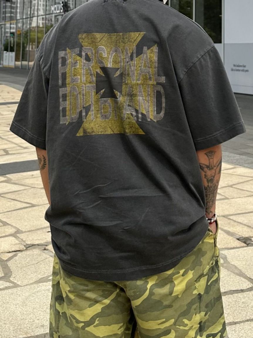 洗水英文字圖案短袖Tee 40324-028T