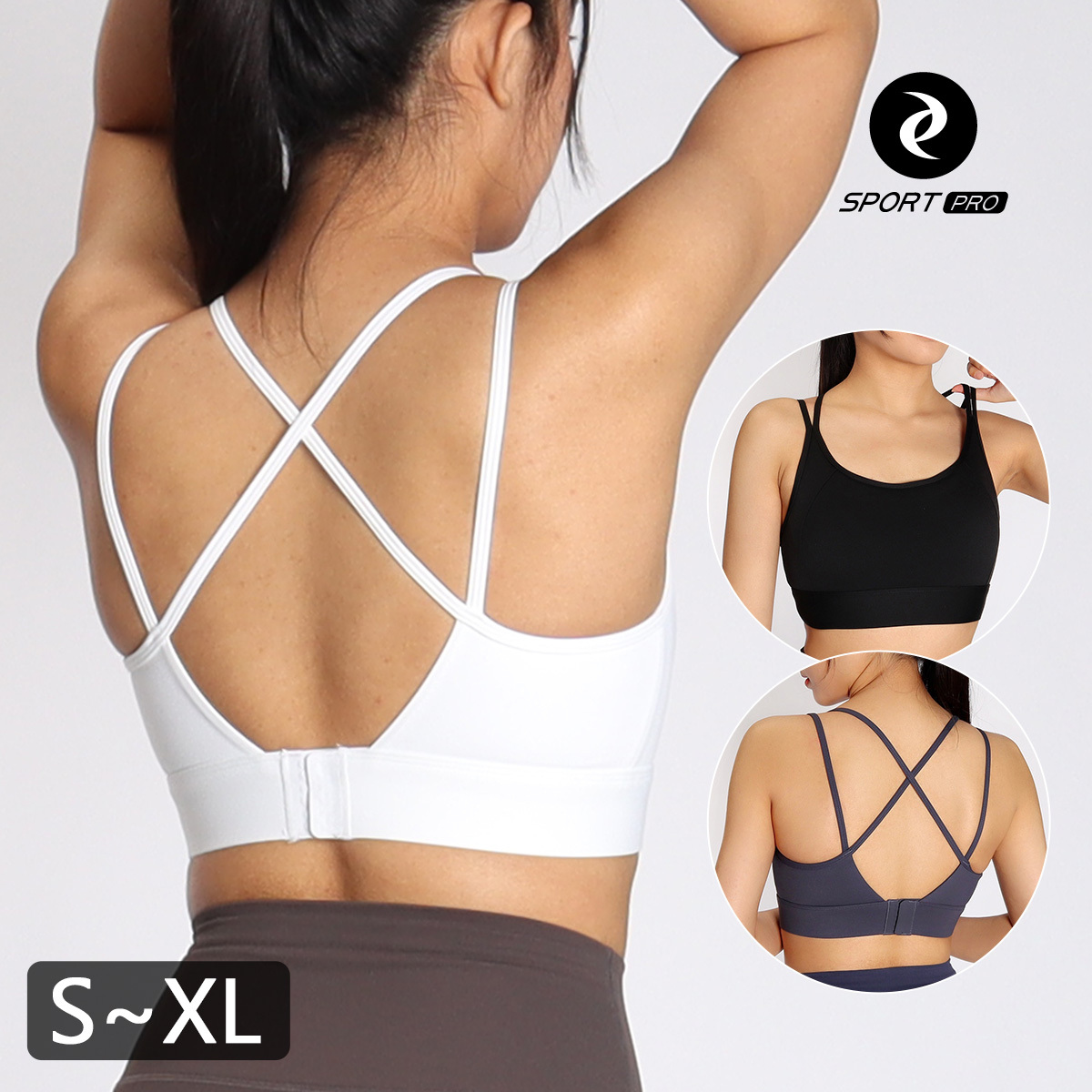 中強度交叉細線美背瑜珈/運動/機能內衣【固定罩杯】