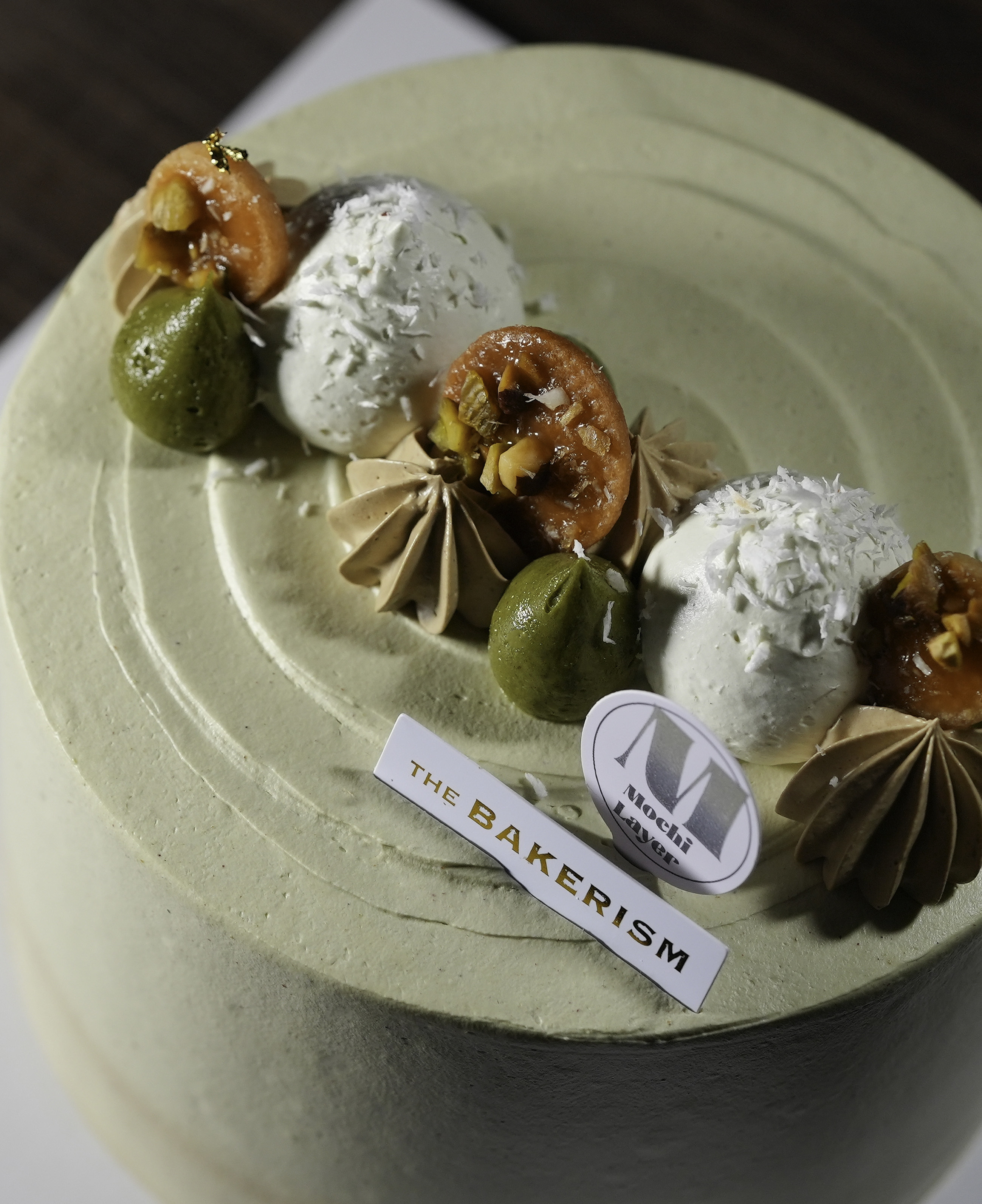 Glutinous Rice Balls with Pistachio Shortcake