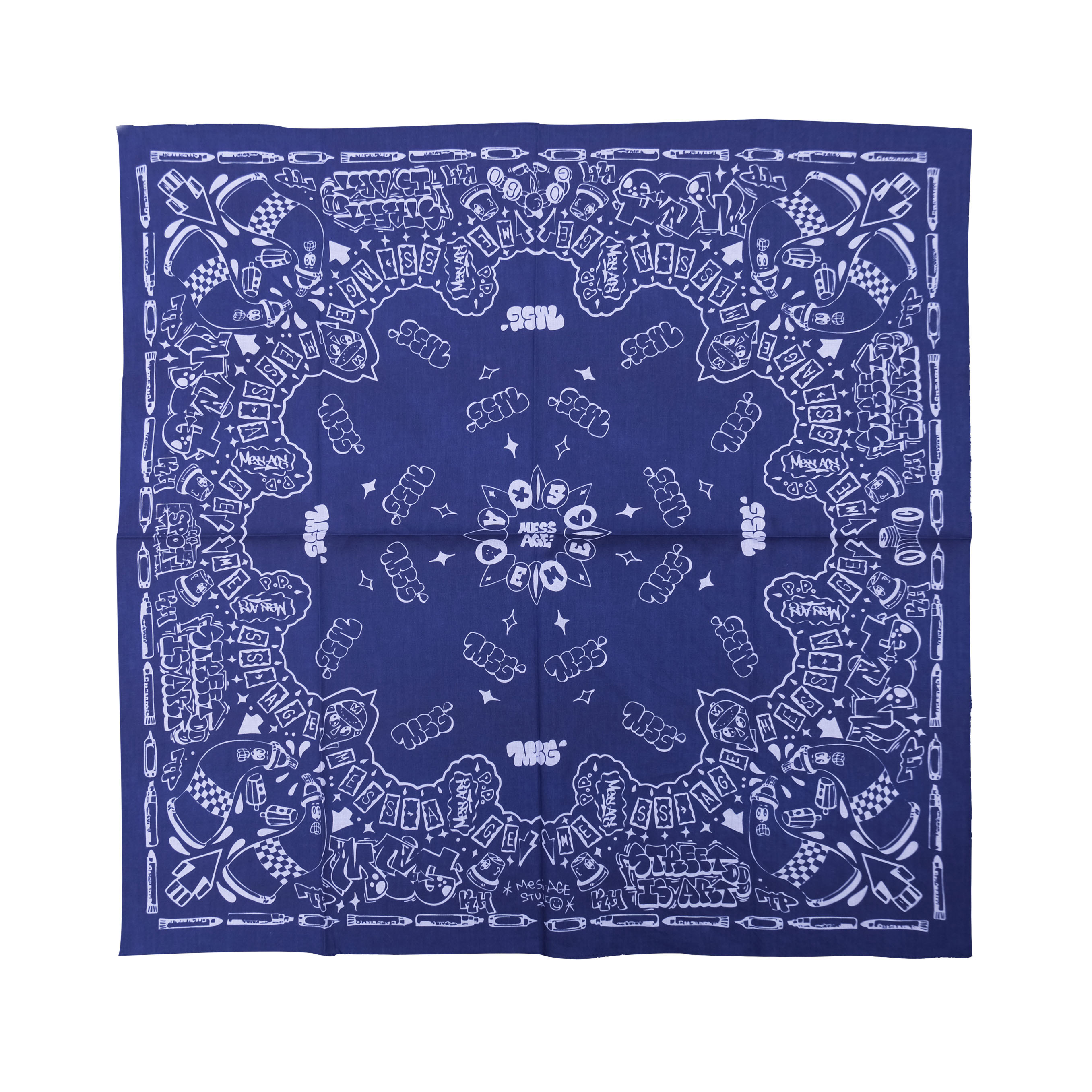 Mess-age "Getting up" Paisley bandana - Navy