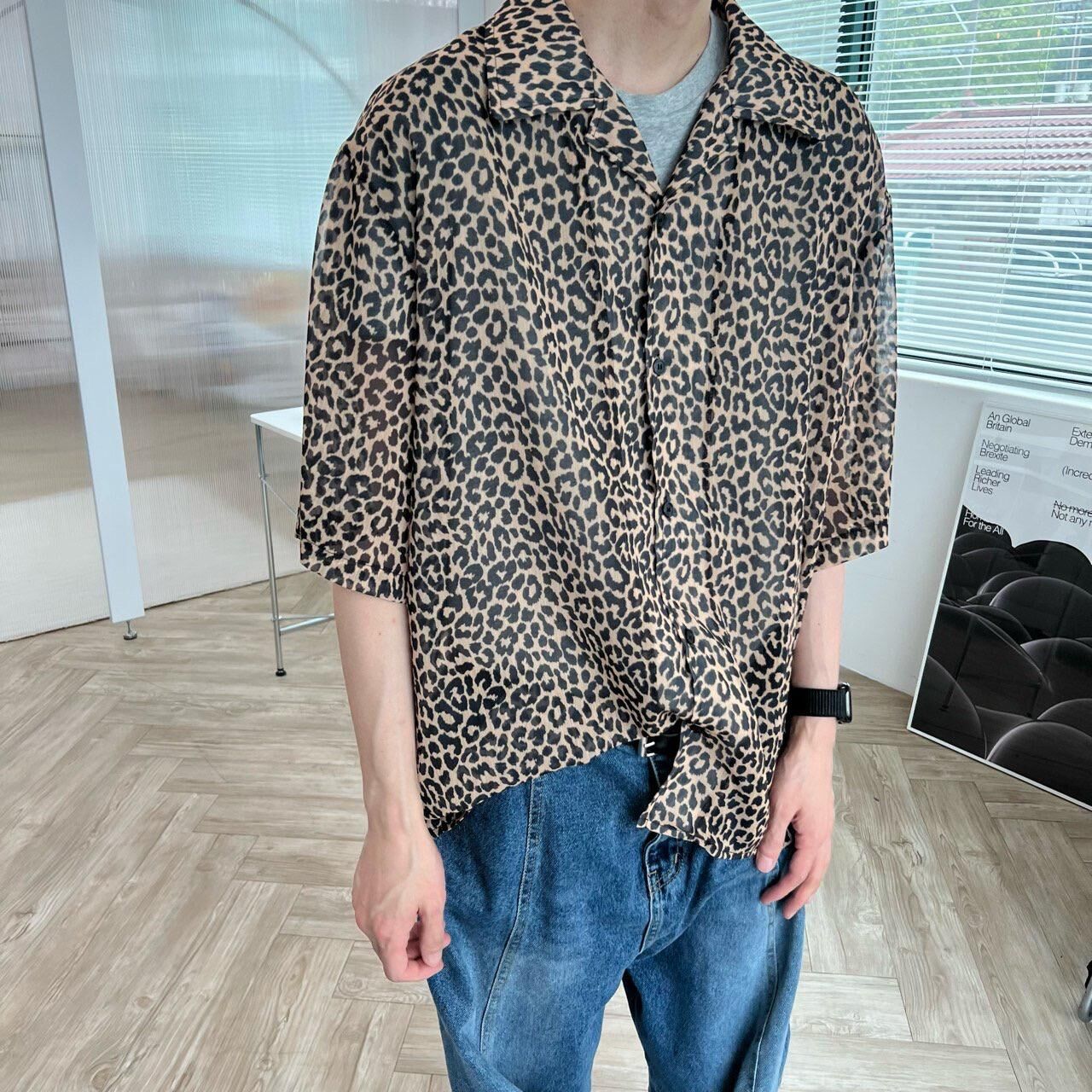 豹紋短袖恤衫 EDEN-011S