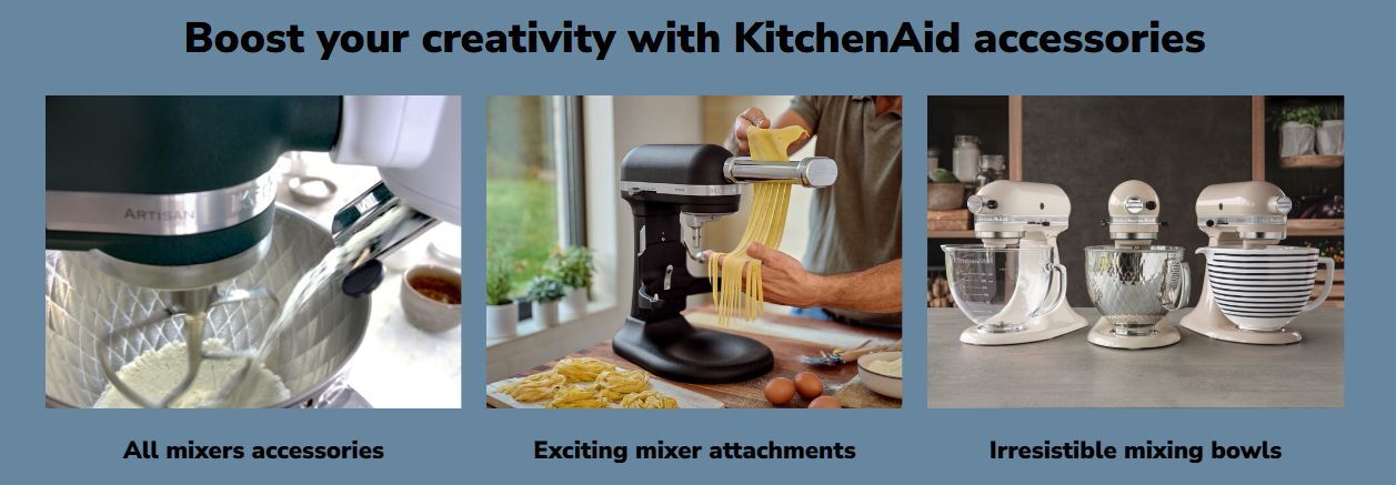 KitchenAid stand mixer accessories & attachments.