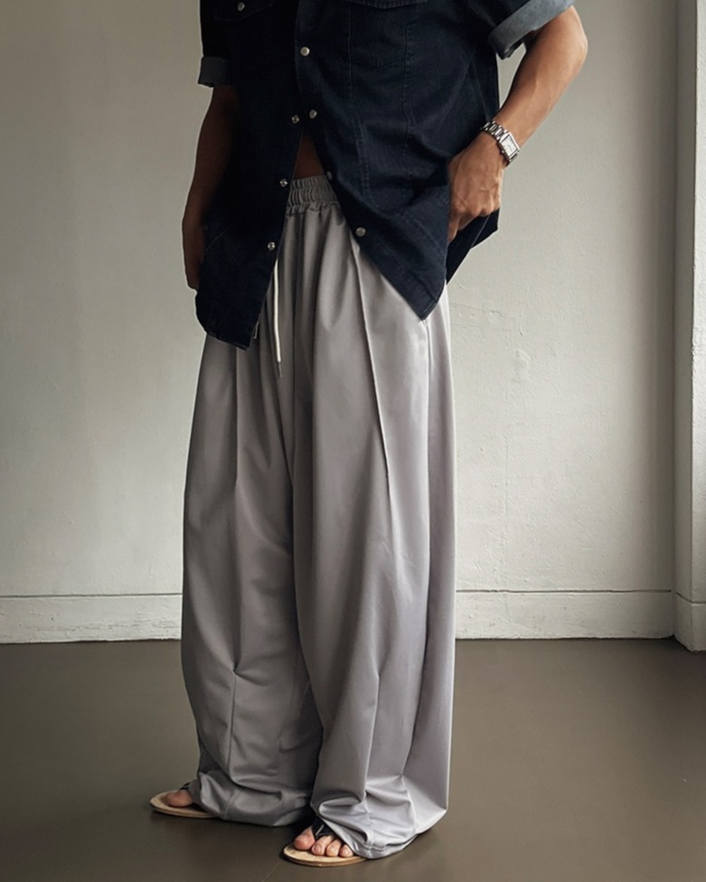 IBenberg Dart 涼爽褶襉燈籠休閒褲