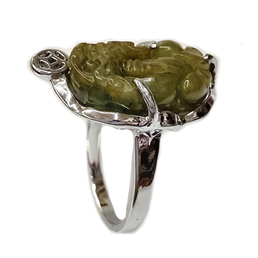 玉貔貅鋼戒 內圍18mm 【十方】126188