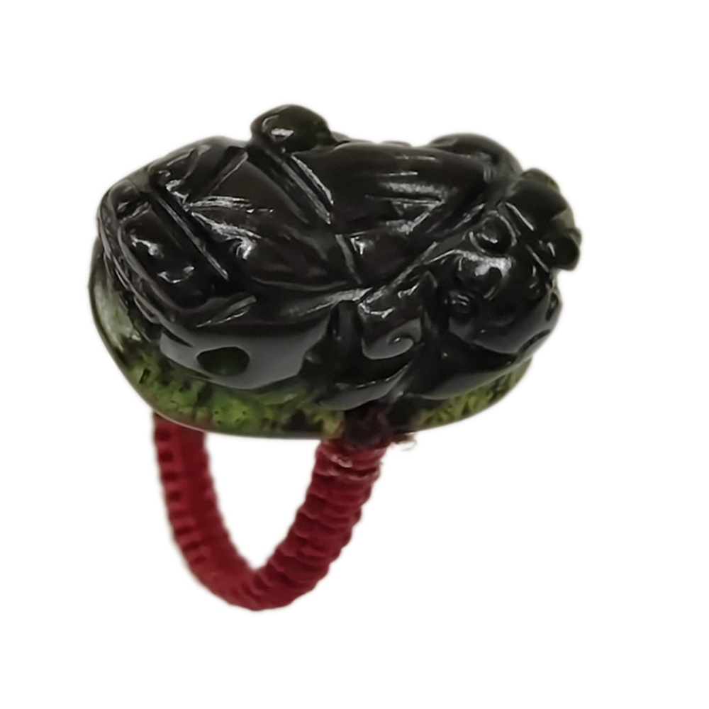 旺財貔貅{墨玉}戒指【十方】132923