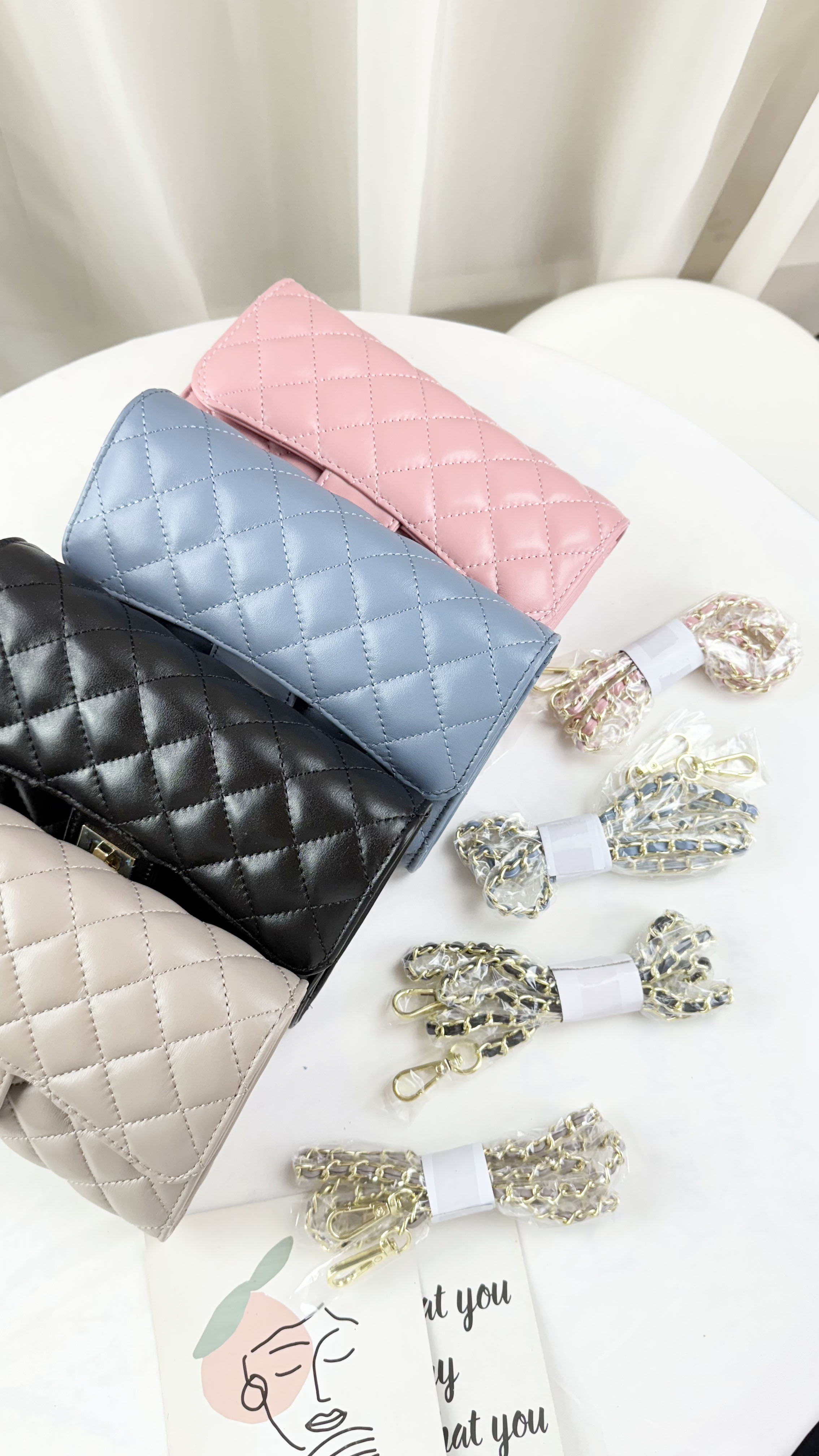 菱格紋真皮拉鍊長夾  #SM-1881-1