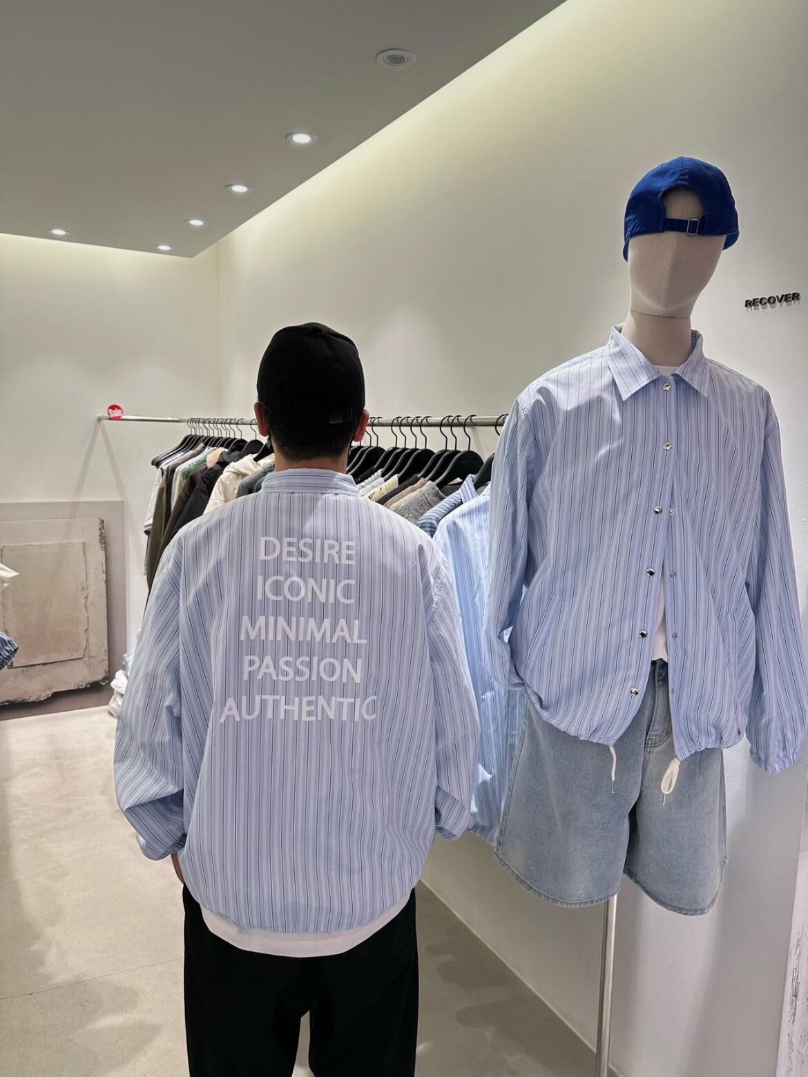 英文字直間長袖恤衫 RECOVER-018S