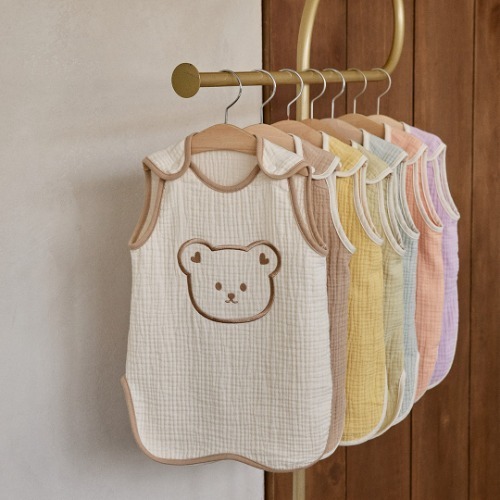 DTD七彩棉花糖系列-大圓臉3重棉紗睡眠馬甲(追加6種新色)