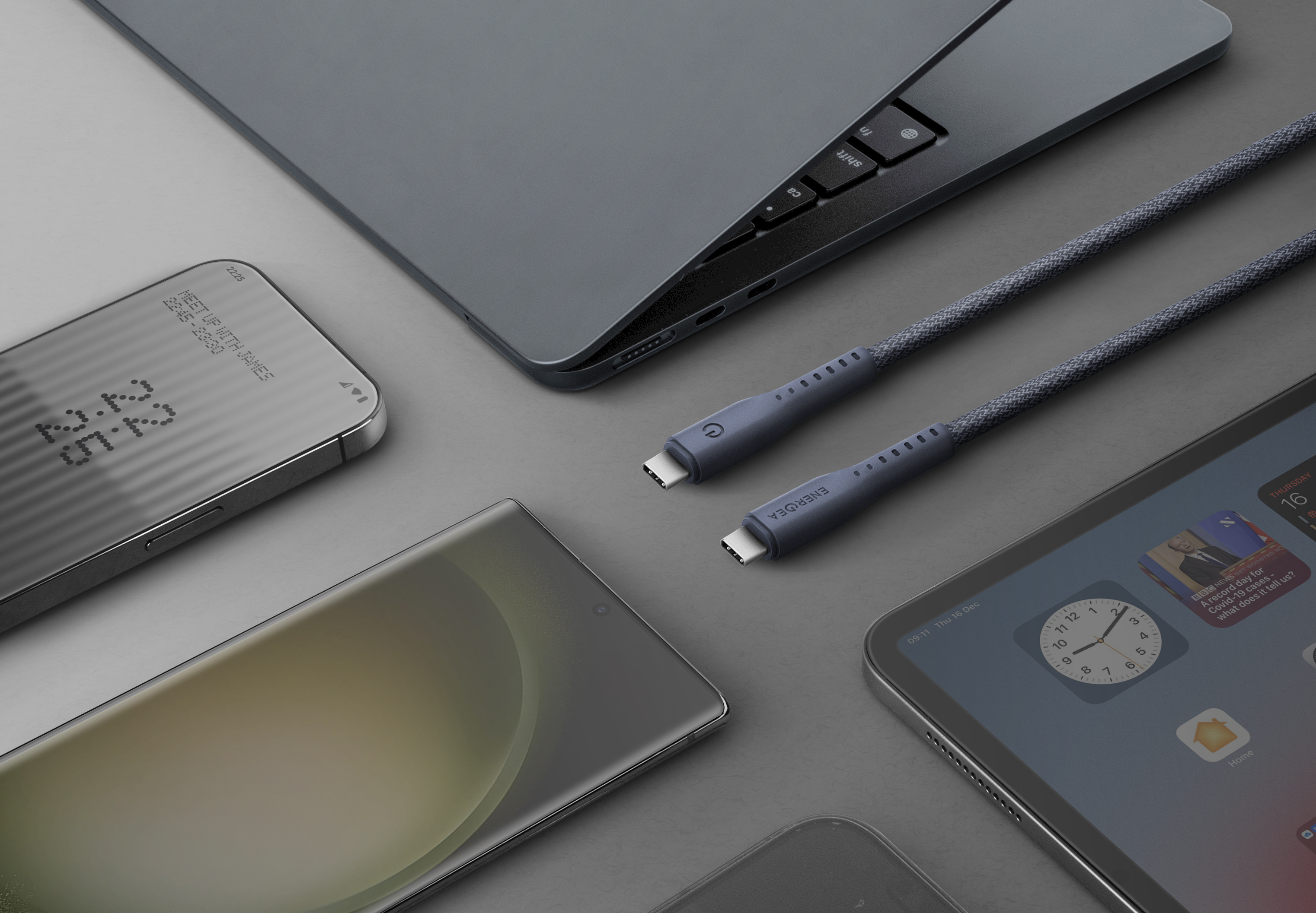 ENERGEA Flow USB-C to USB-C 5A PD240W 麻紡布料快充傳輸線