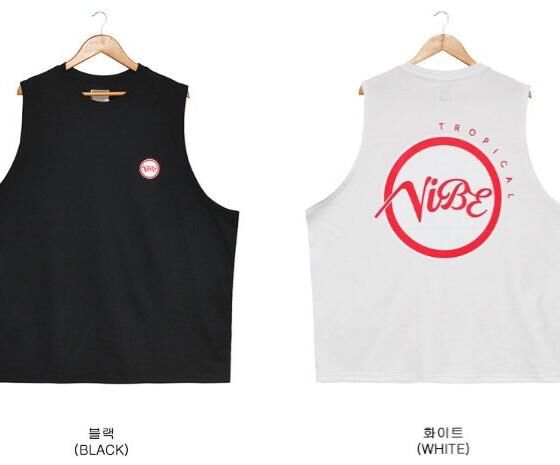 英文字圖案背心 V1120