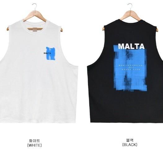 英文字圖案背心 V1119