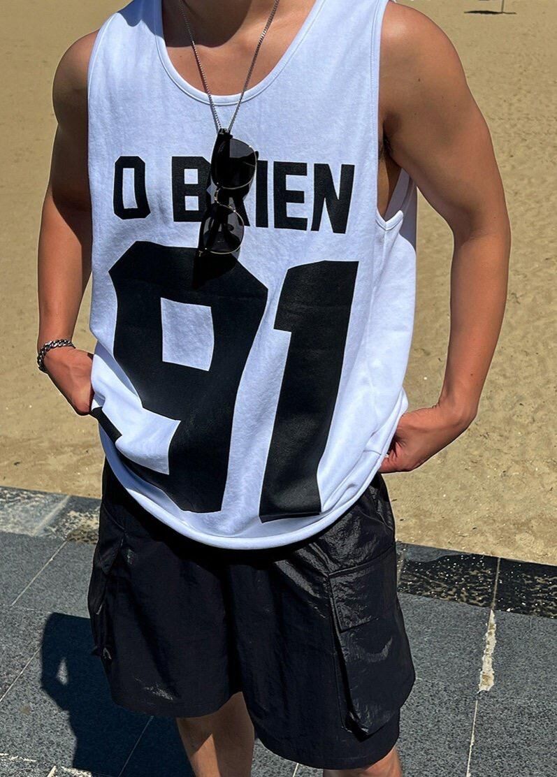 OverSize英文字數字背心 V1118