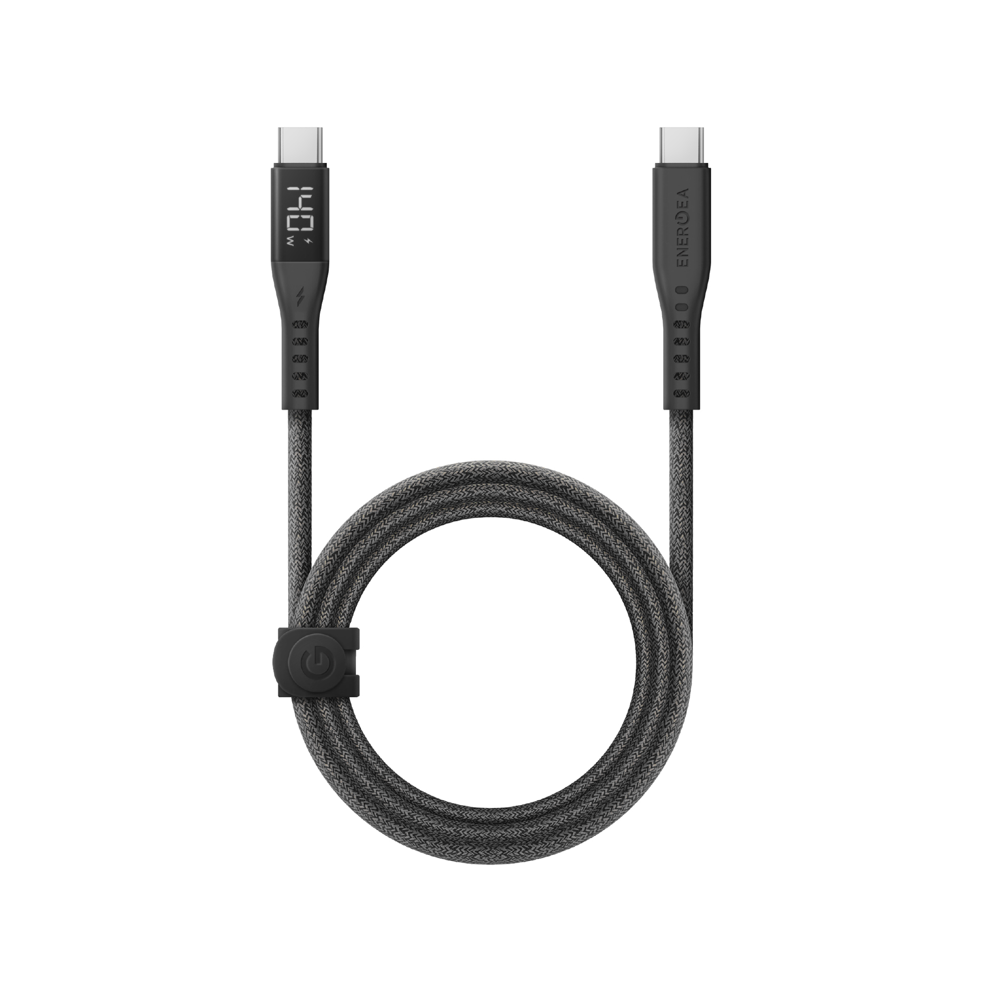 ENERGEA Flow USB-C to USB-C 5A PD240W 1.5m 麻紡布料帶數位顯示快充傳輸線