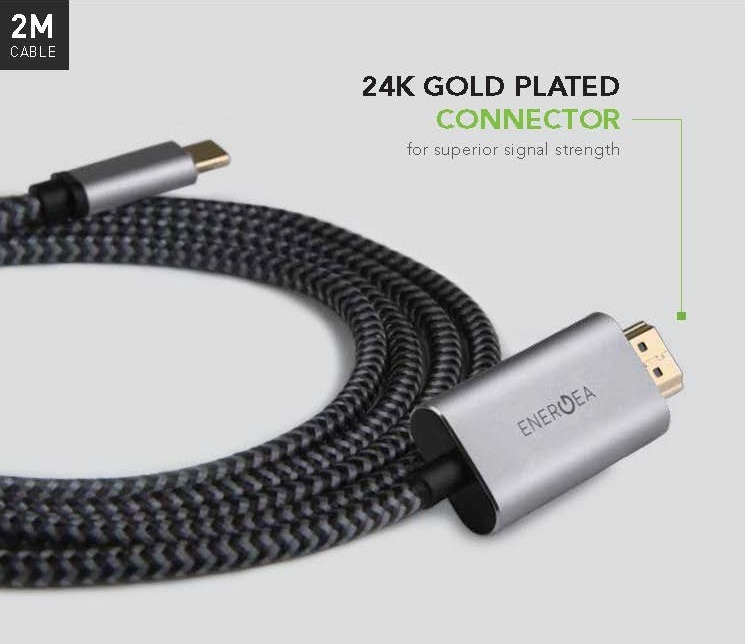 ENERGEA FibraTough 3.1 USB-C 轉 HDMI 2米 影像傳輸線