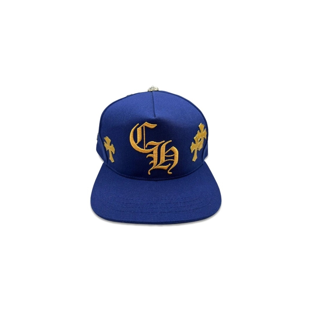 Chrome Hearts Cross Patch Hat 'Blue/Yellow' 刺繡 貼皮小十字 棒球帽