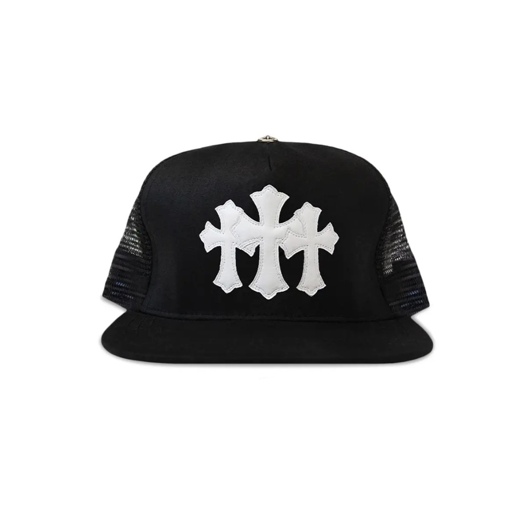 Chrome Hearts Cemetery Trucker Hat 'Black' 三十字 貼皮 卡車帽