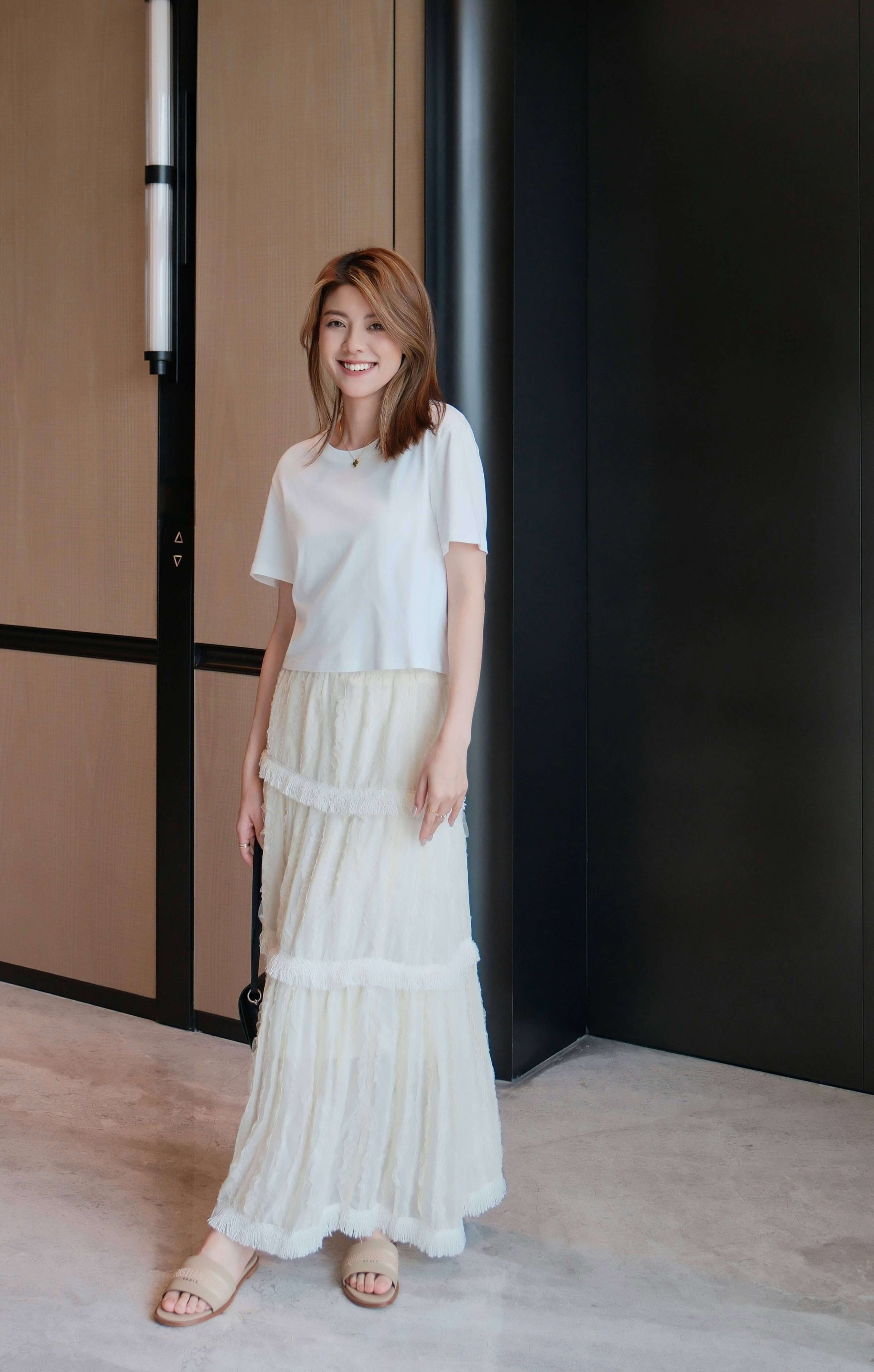 Fringe Voile Layer Maxi Skirt_SK225L34