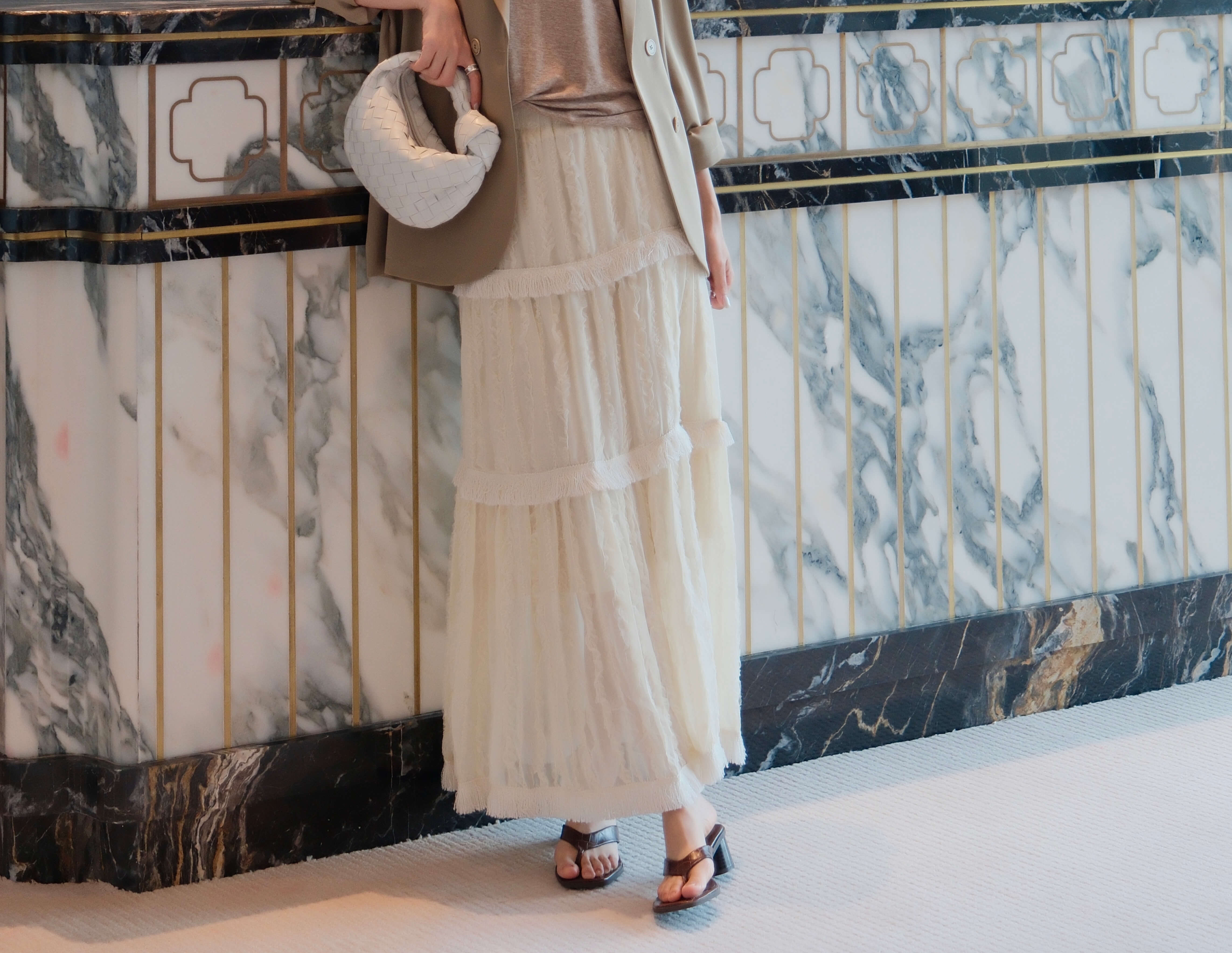 Fringe Voile Layer Maxi Skirt_SK225L34