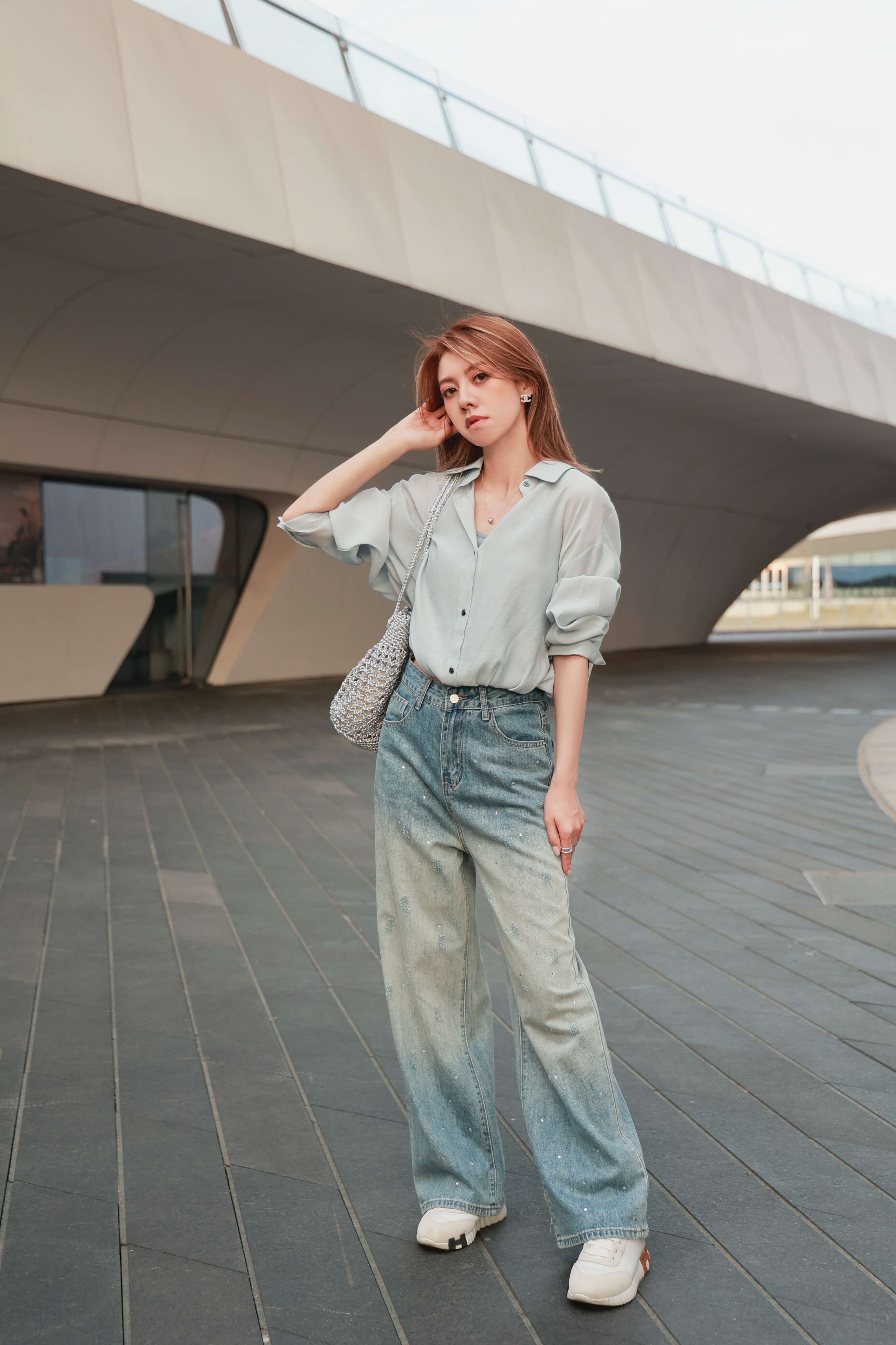 Puff Waist Cropped Shirt With Tank Top_SH254L01