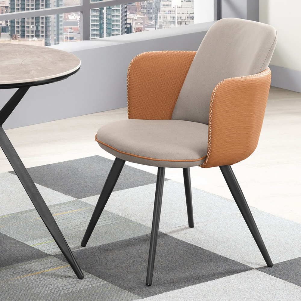 艾恩工業風雙色扶手餐椅/單椅/休閒椅/洽談椅/商業椅(兩色可選)