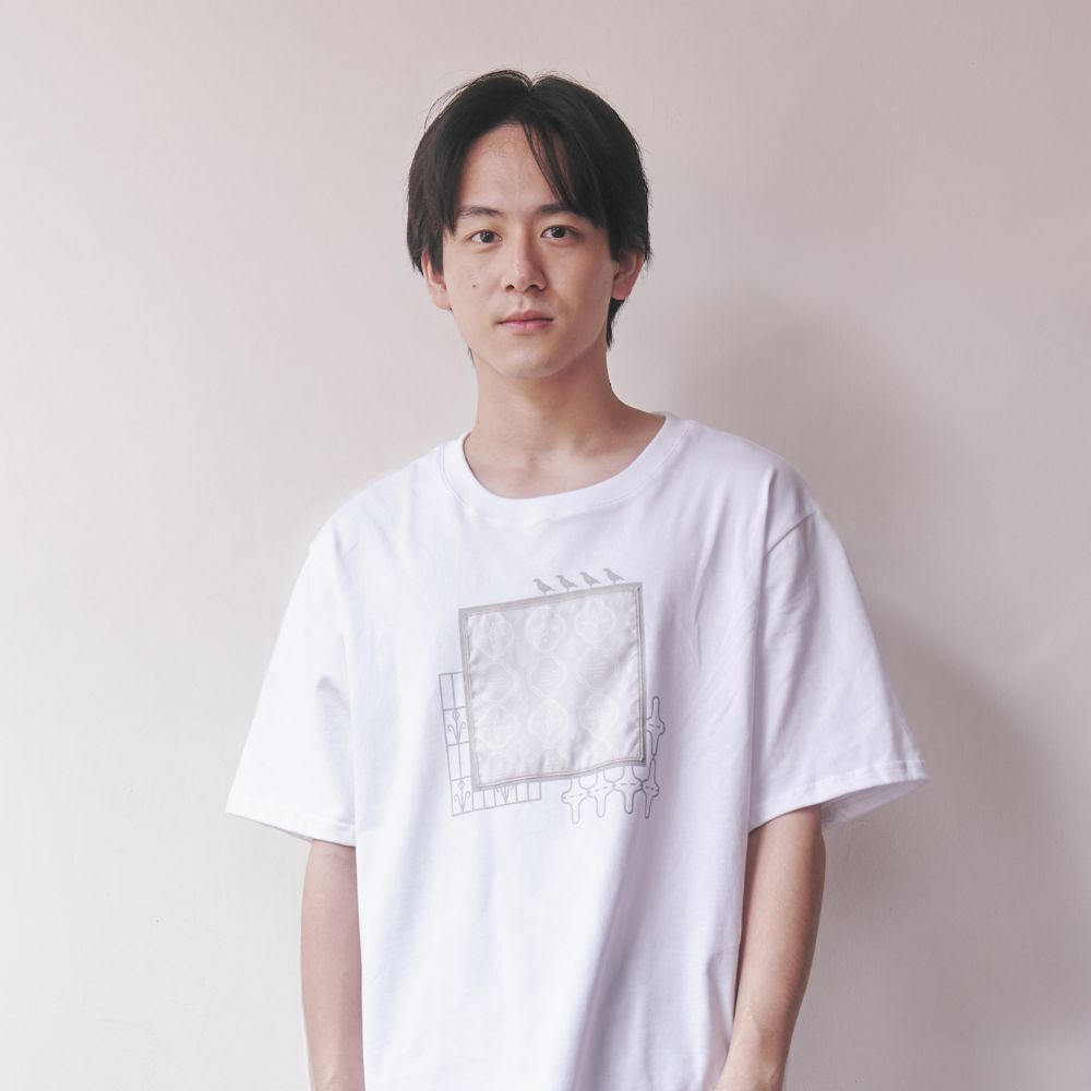 Frame T-Shirt/Begonia Glass Pattern No.10/Clear Grey/White