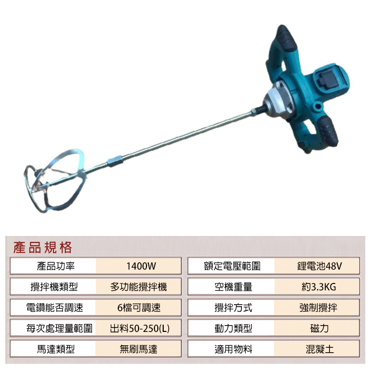 附發票｜SC18｜無刷鋰電6檔攪拌機 無刷工業級攪拌器 水泥攪拌機 6檔可調 水泥攪拌器 混凝土水攪拌機