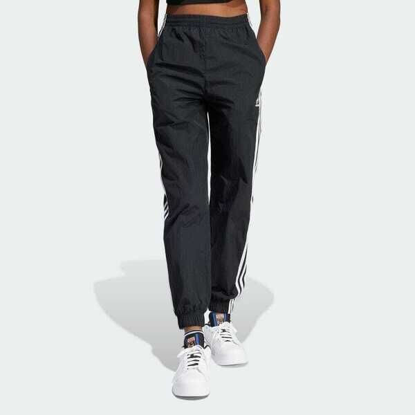 Adidas 3 S Cuffed Pant IU2530 女 長褲 運動 休閒 復古 三葉草 尼龍 彈性褲口 黑
