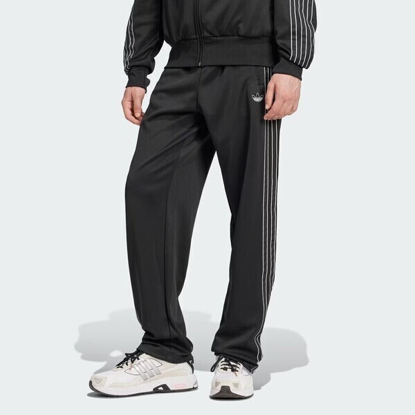 Adidas Outline FB TP IY4891 男 長褲 運動 復古 休閒 三葉草 拉鍊口袋 黑白