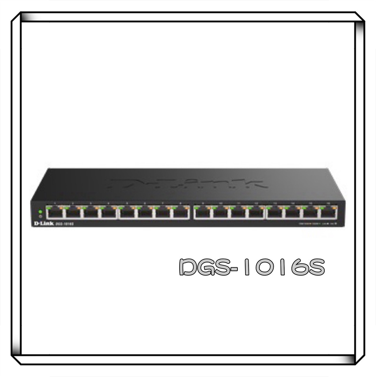 D-Link 友訊 DGS-1016S 16埠 1000Mbps Giga 壁掛無網管交換器