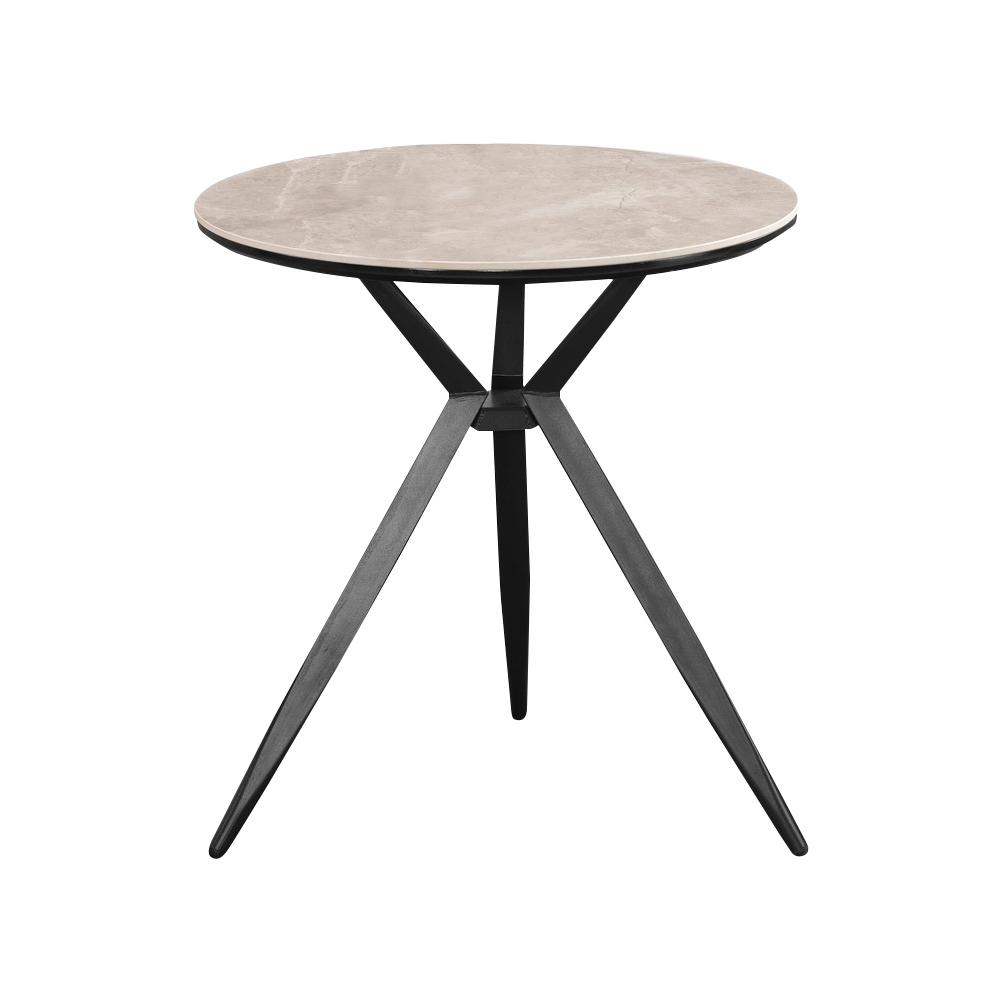 艾恩2.3尺工業風岩板圓型餐桌/小圓桌/休閒桌/商業洽談桌