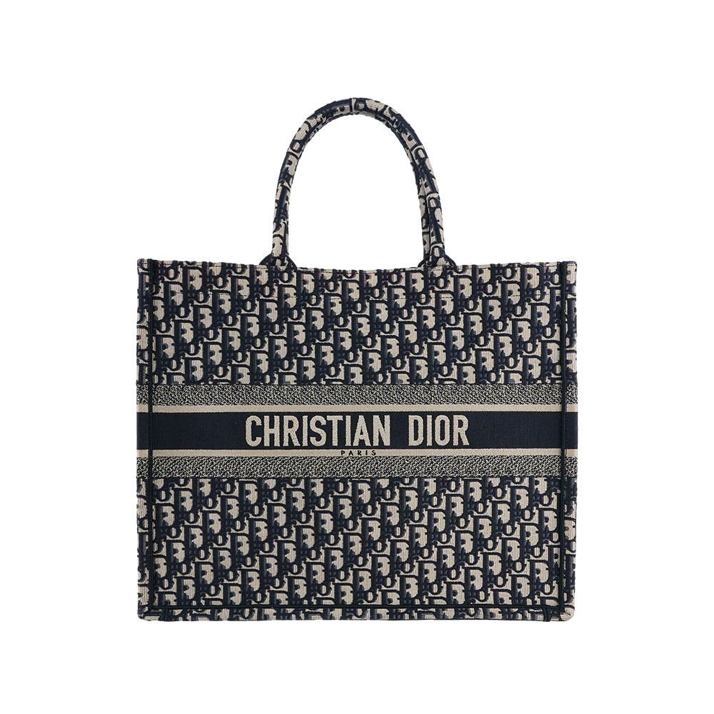 【CHRISTIAN DIOR】經典Oblique Book Tote 帆布老花購物/托特包
