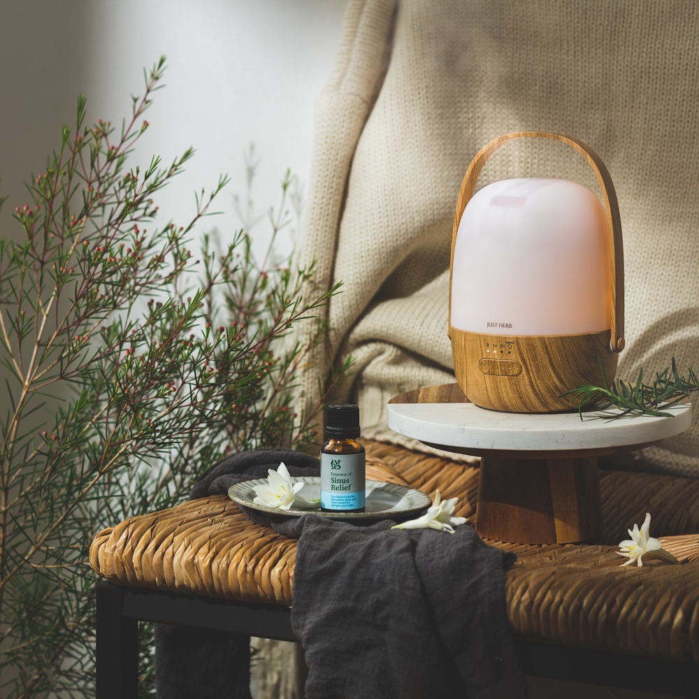 療癒森林手提水氧機(胡桃木色) 附15ML精油 氣場+淨化