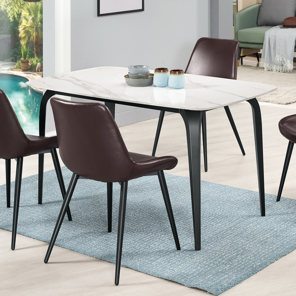 麥瑞4.6尺工業風岩板餐桌/休閒工作桌