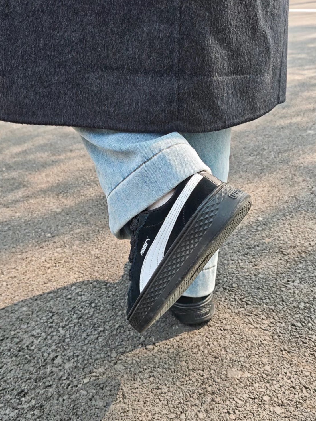 PUMA PLATFORM 黑 粗鞋帶 厚底增高