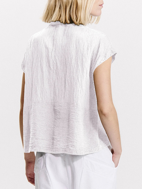 TRANSIT 拼接排釦落肩上衣(白)