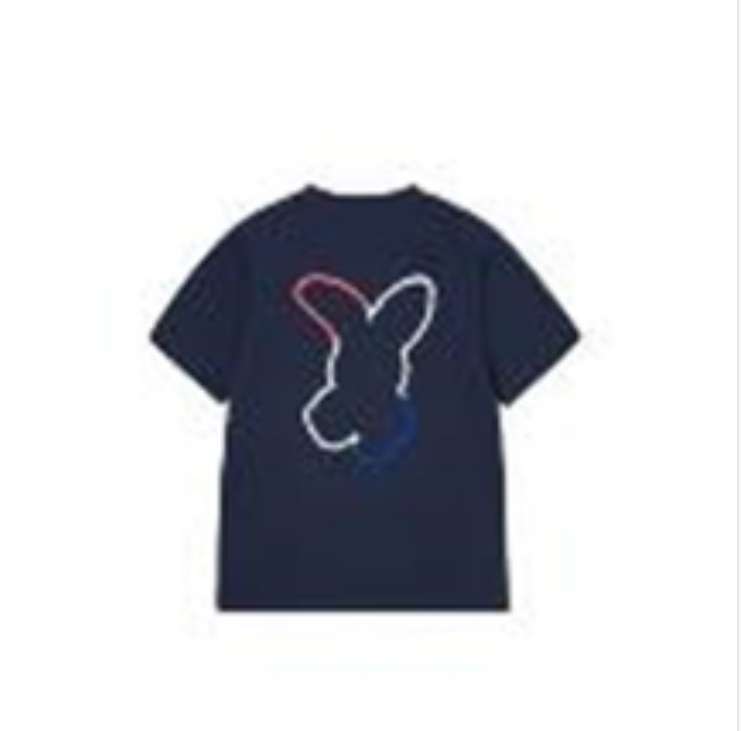 [S] ADLV DARK NAVY FRENCH RABBIT SILHOUETTE WOMAN SHORT SLEEVE T-SHIRT, 25SS-TP-SS-AW-FRS-DNV (SAV420)