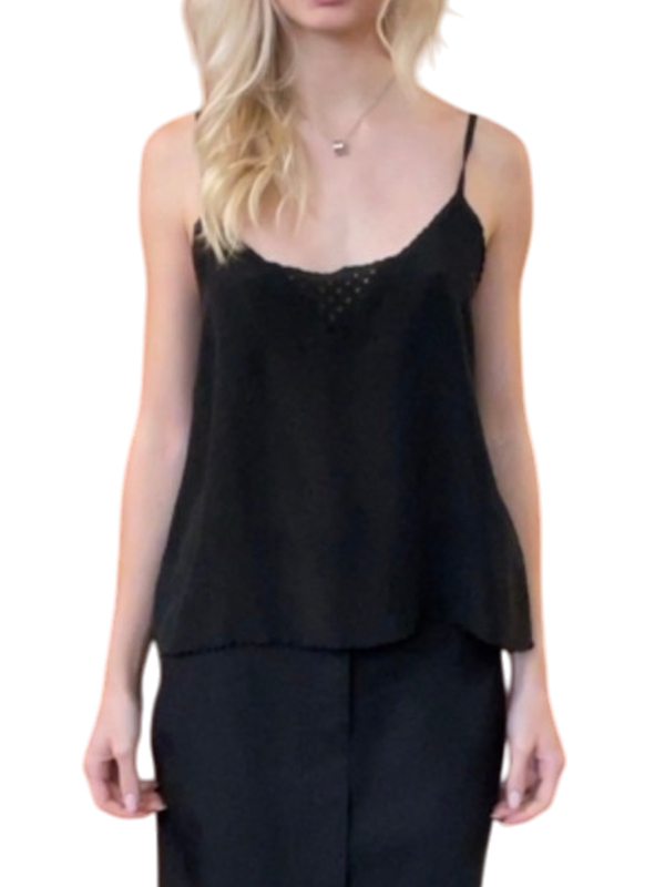 TELA 細帶拼接背心(黑)