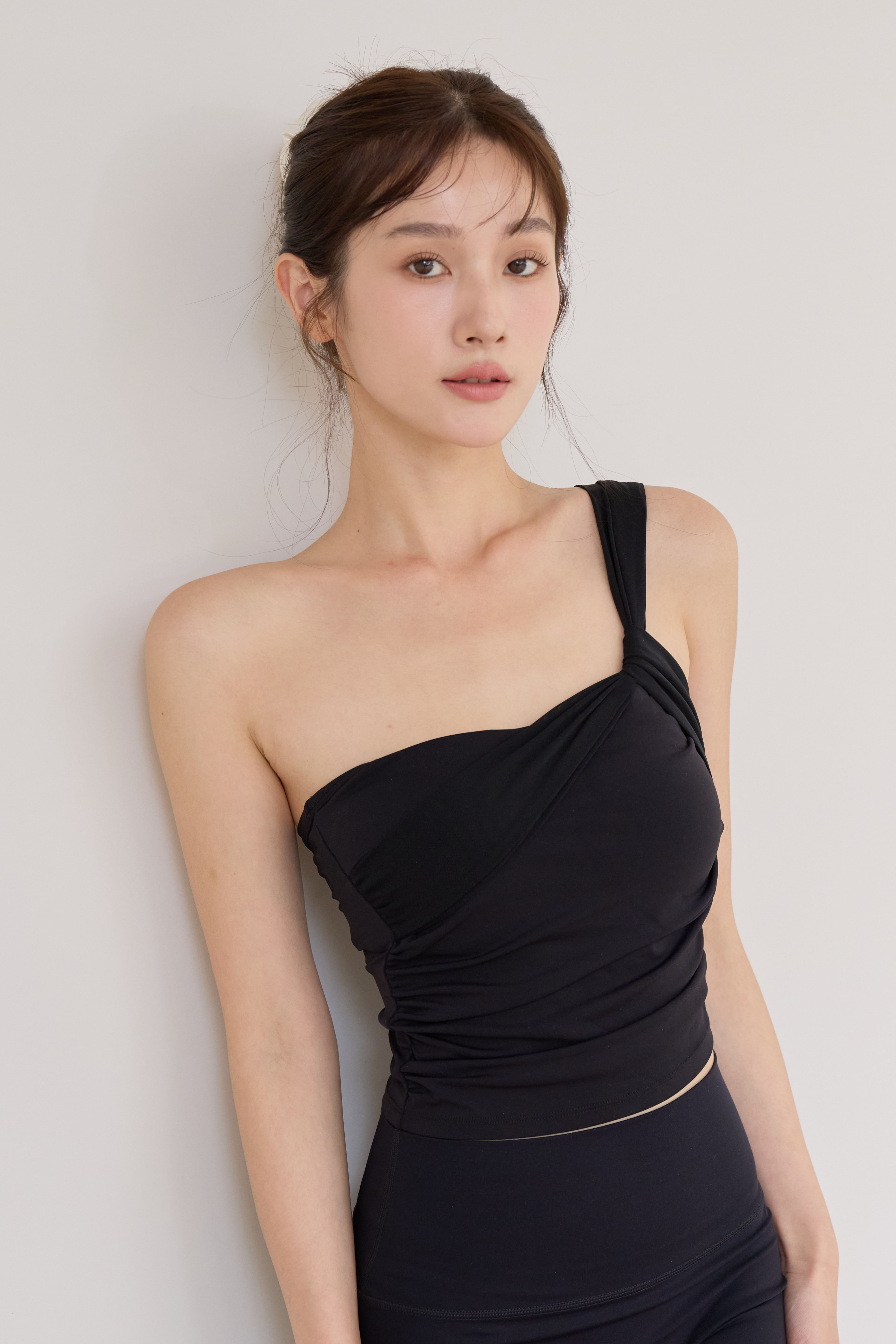 Iska單肩裸紗機能背心 / 黑