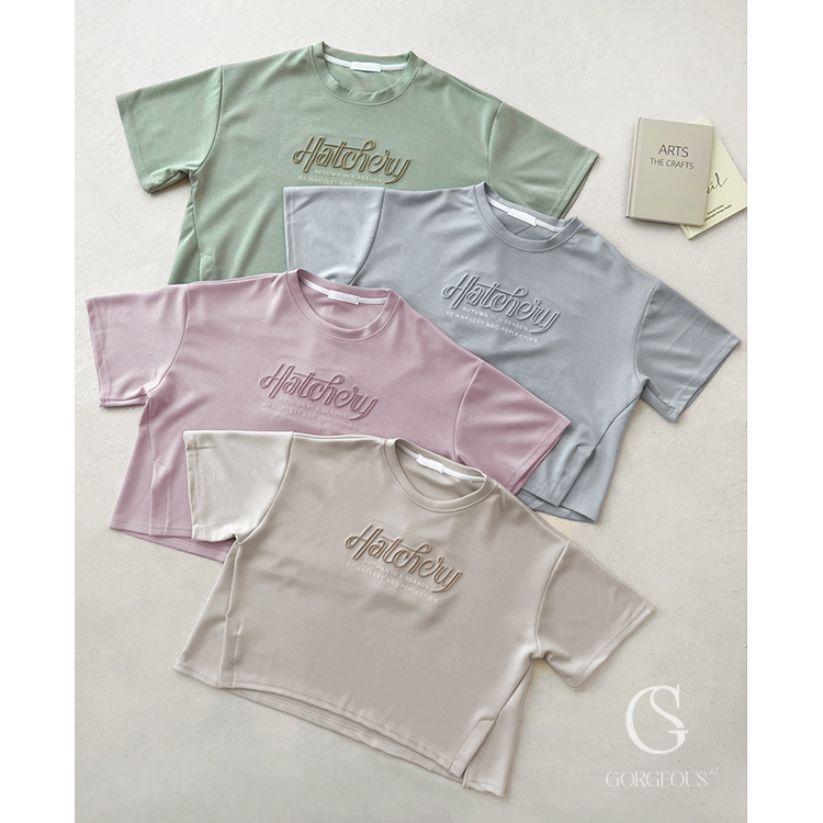 G2063 現貨「牙籤繡字母開衩太空衣」