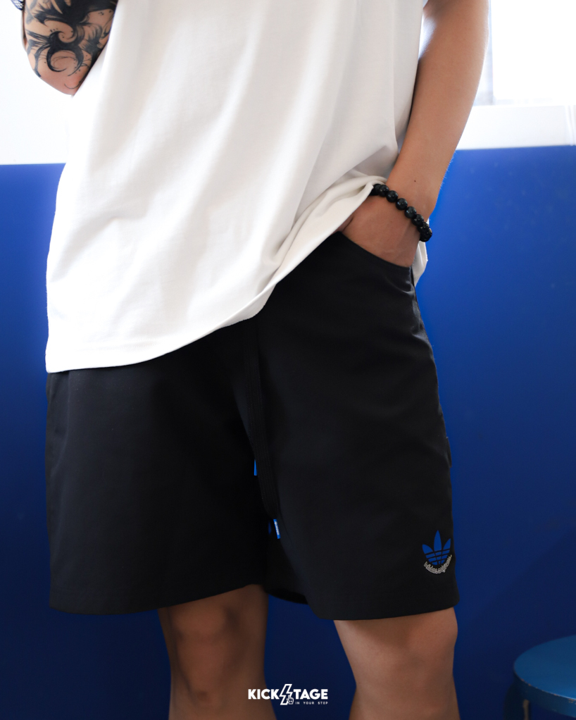 男款 ADIDAS CS SHORTS 黑 三葉草 抽繩 腰帶 休閒 運動短褲【JN1667】